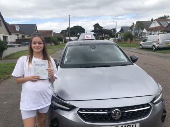 Congratulations “Evie”, passed this afternoon 1st attempt at Poole DTC, a fantastic, very well done. Delighted for you, enjoy the freedom, stay safe, good luck for the future! 👏 🎉 🥳Passed Wednesday 13th September 2023.
