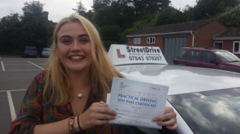 My lessons with Roger were always enjoyable and beneficial When it came to my test I felt fully prepared and confident <br />
<br />

<br />
<br />
I passed my driving test first time I am very grateful to Roger and StreetDrive would very highly recommend - Passed Thursday 18th August 2016