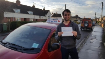 Well done to “Dan Williams” who passed his test today at Chippenham DTC, 1st time pass with just the “TWO” minor driving faults, a confident and safe drive.<br />
<br />
Congratulations from your instructor “Bradley” and ALL of us at StreetDrive (School of Motoring) - Passed Wednesday 19th December 2018.