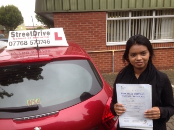 Congratulations to Siddaca Uddin who passed her driving test on 20th September at Chippeham DTC very well done we are all delighted for you<br />
<br />

<br />
<br />
Congratulations from your instructor Colin and ALL of us at StreetDrive School of Motoring may we wish you many years of safe driving - Passed Tuesday 20th September 2016